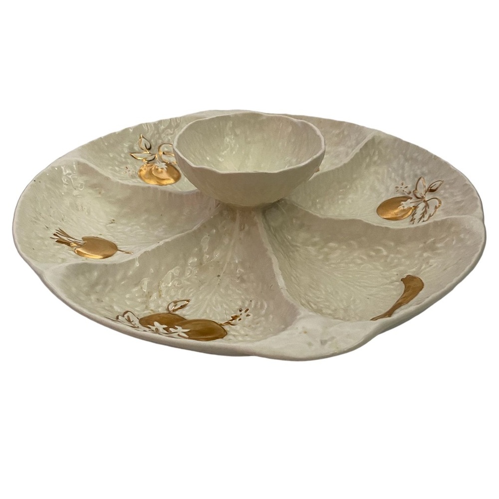 CROWN DEVON BONE CHINA VEGETABLE BOWL WITH RAISED CENTER DIP ENGLAND MCM